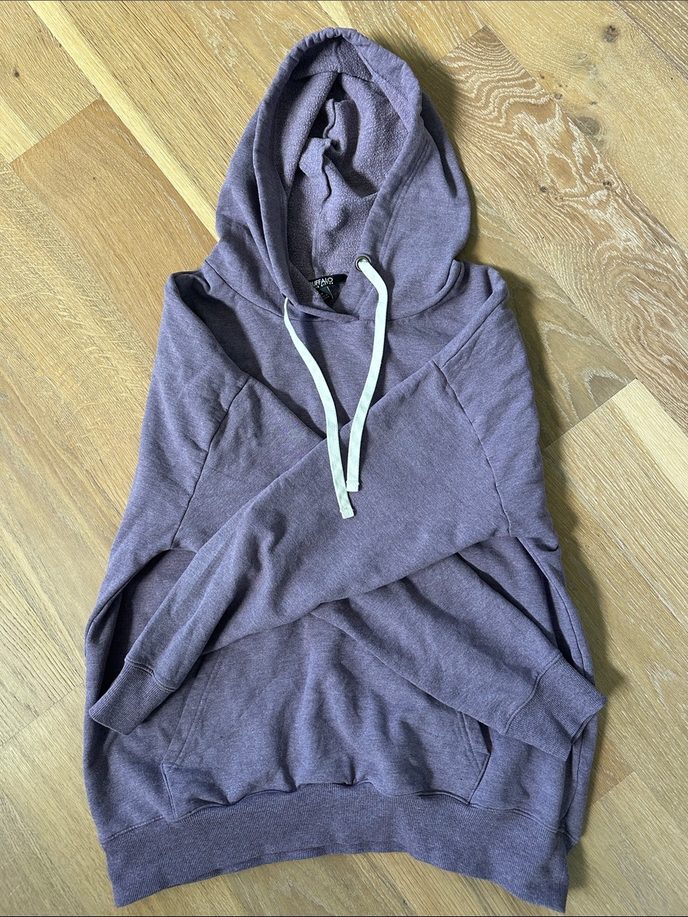 Buffalo Women’s Heathered Purple Pullover Hoodie with White Drawstrings